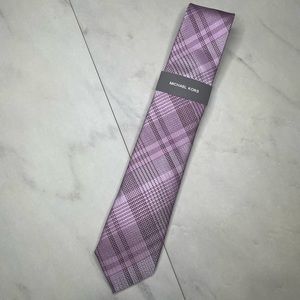 Michael Kors Purple and Silver Tie Plaid Office Wear Formal Events Business NWT